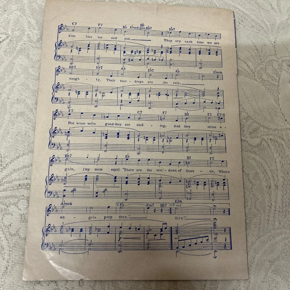 ANDREWS SISTERS SHEET MUSIC Stars are‎ the Windows of Heaven